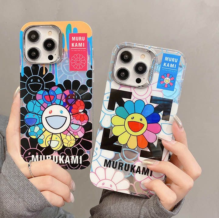 アクリル アイフォン 15plus カバー カイカイキキ murakami sunflower