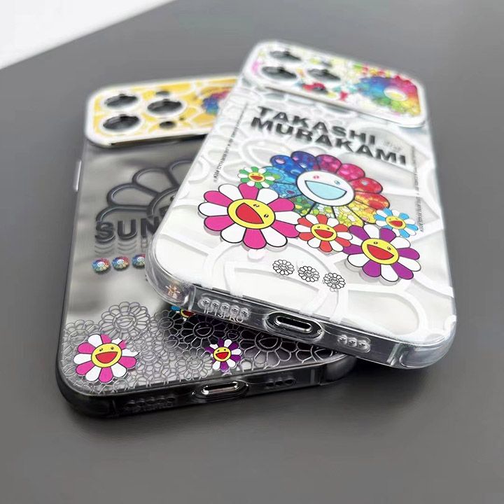 アイホン 15 カバーmurakami sunflower風