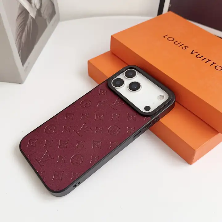 iphone 16プロ 携帯ケース レッド vuitton風